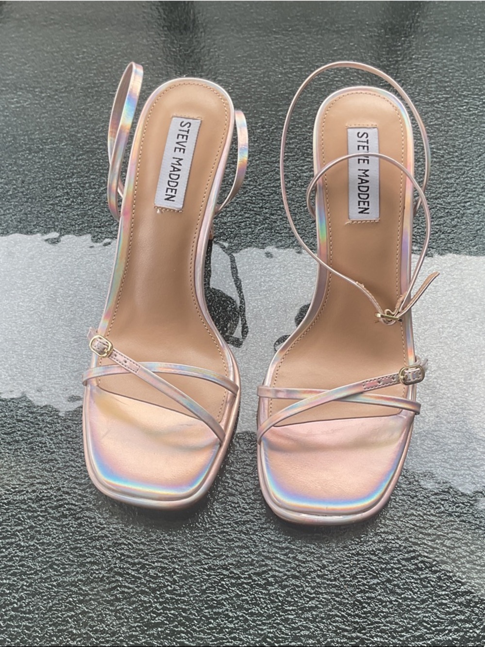 Steve Madden Iridescent Pink Strappy Heeled Sandals